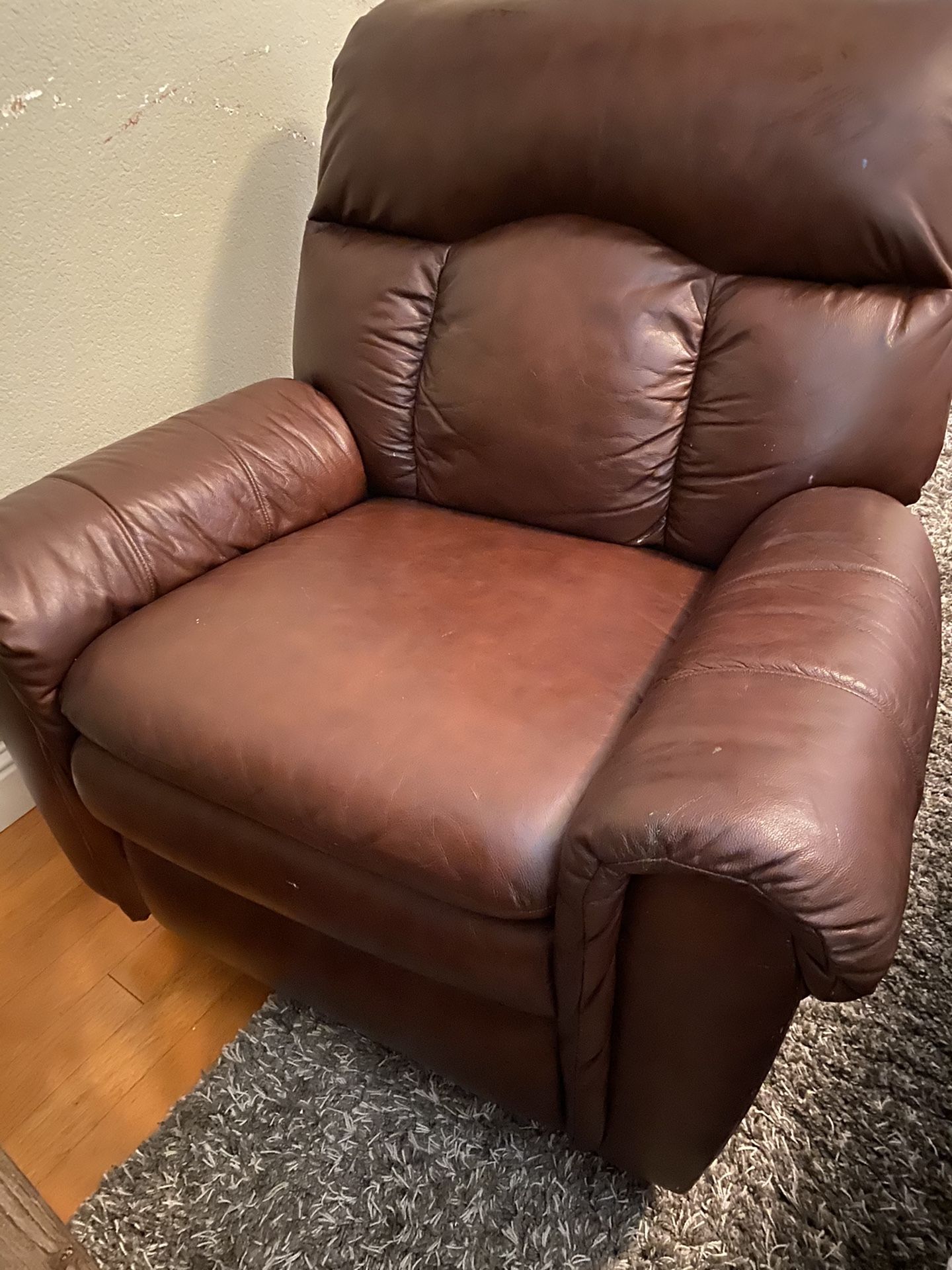 Real leather recliner