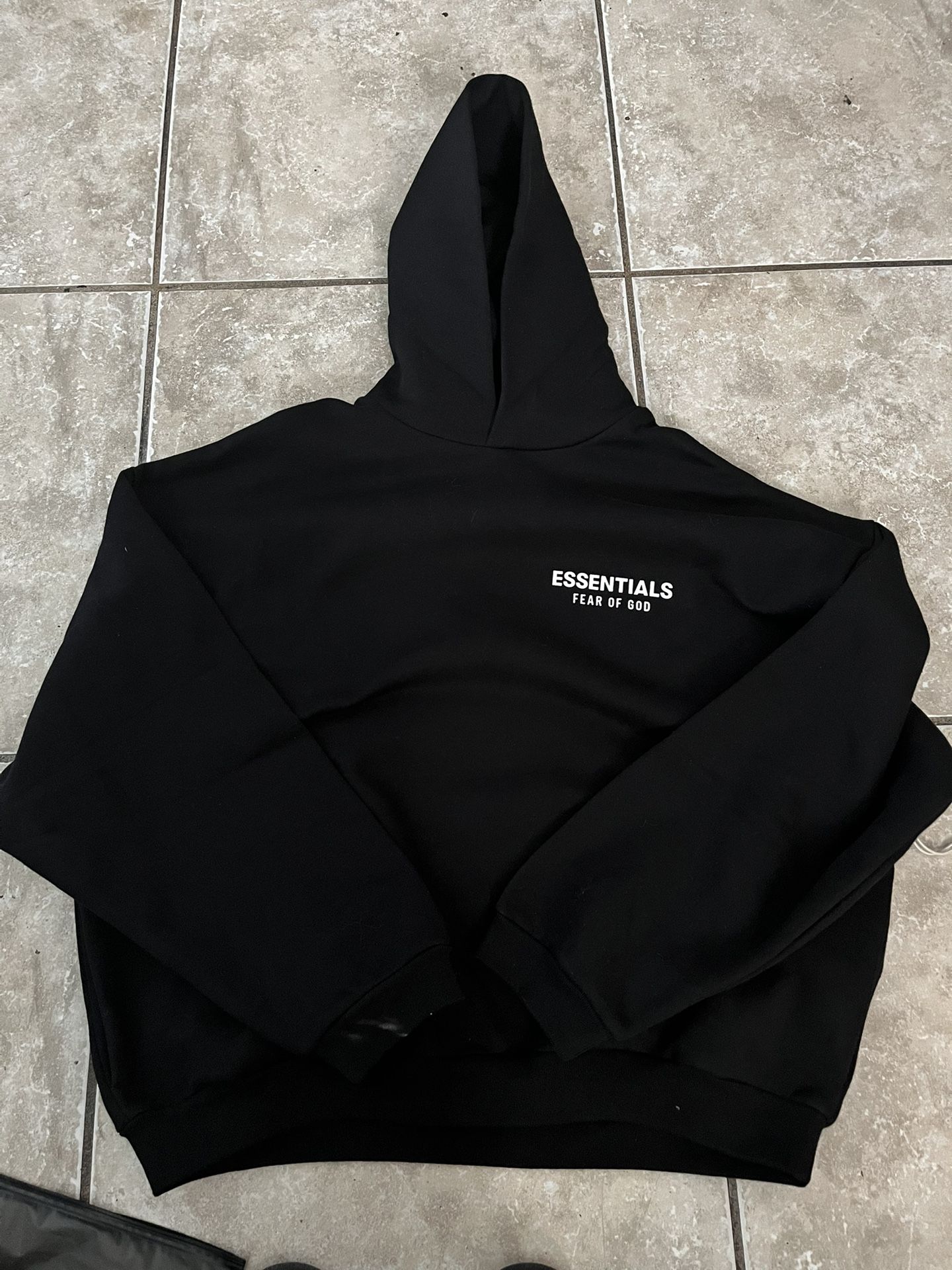 XS Black And White Essentials Hoodie 
