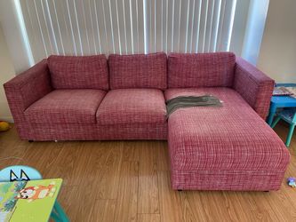 IKEA Sectional Sofa with Chaise — 98” Reversible Couch, Washable Covers