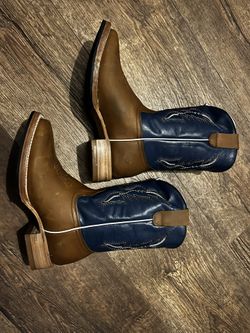 Red Hawk Boys’ Leather Cowboy Boots – Size 1