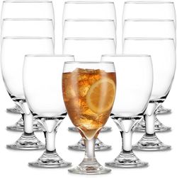 Libbey Classic Glass Goblets Set of 12, Stemmed Water & Tea Glasses