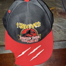Vintage  universal studios Hollywood Jurassic Park Hat  survived