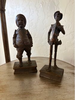 Vintage set of Don Quijote and Sancho Panza; Wood carved made in Spain near 48th/Warner in Awautukee