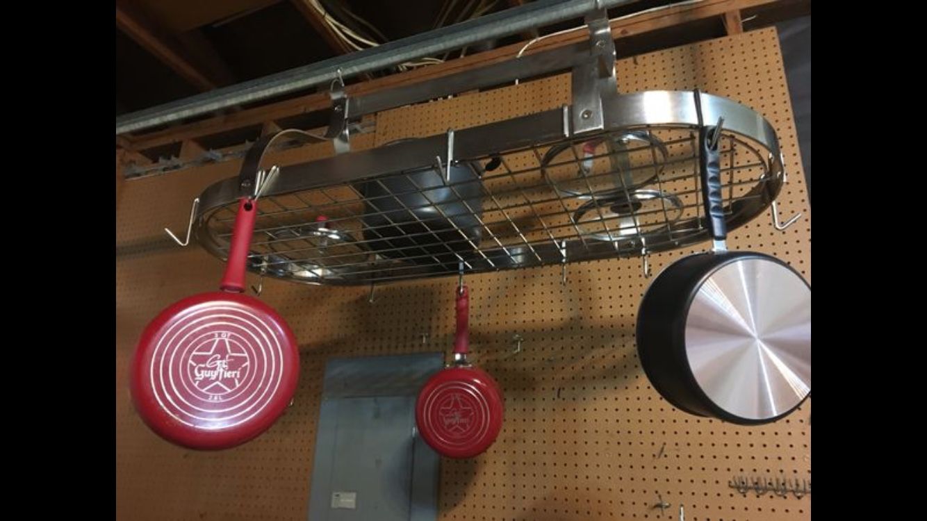 Williams Sonoma Hanging Stainless Steel Pot and Pan Rack Holder