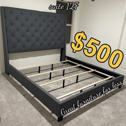 King Size Bed Frame Grey Brand New