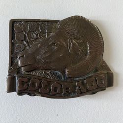 Vintage Colorado big horn sheep belt buckle
