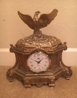 Solid brass clock made in Italy
