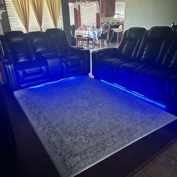 movie theater Leather Reclining, Loveseat, And Sofa