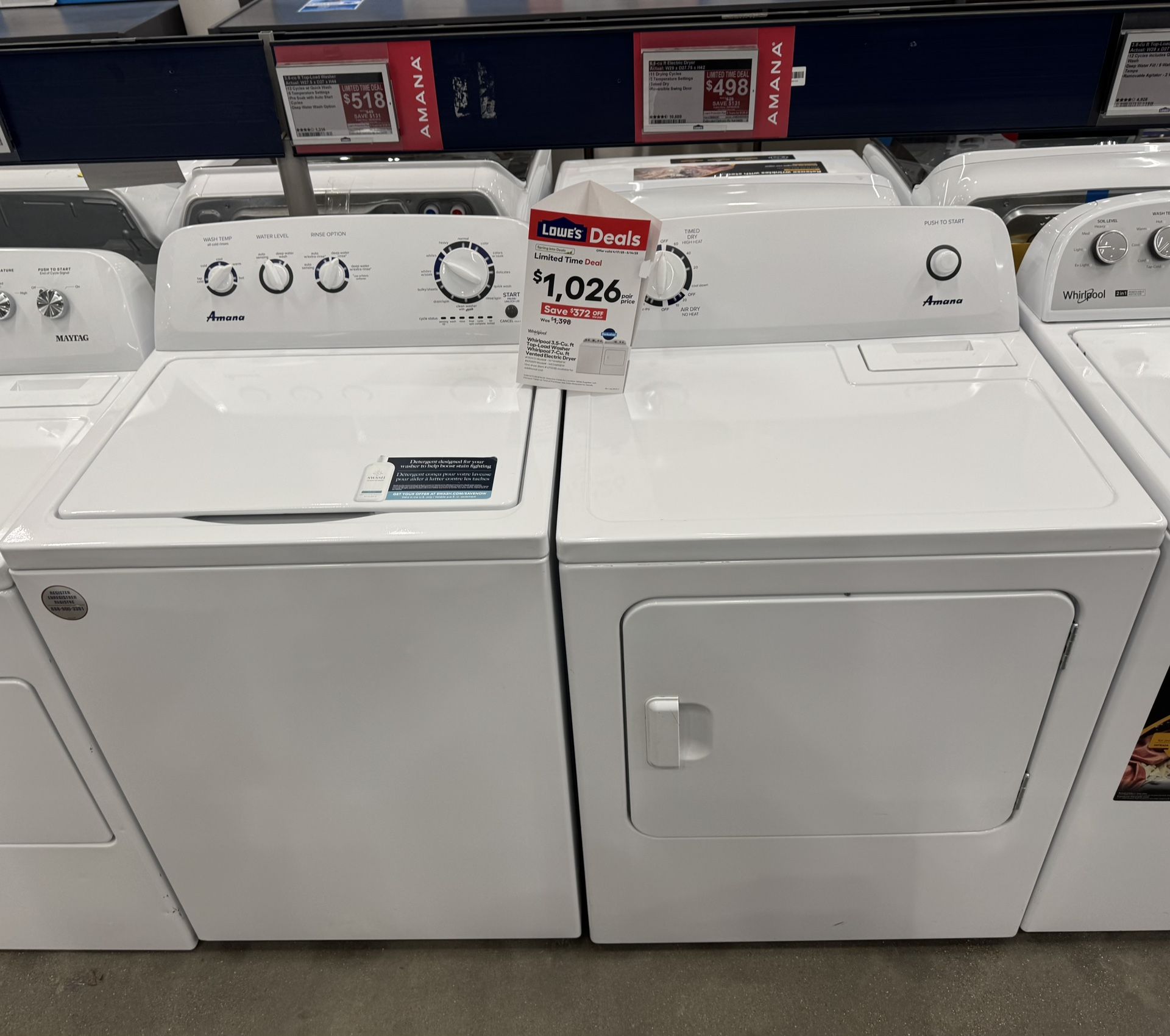 Whirlpool 3.5-Cu. Ft Top-Load Washer & Whirlpool 7-Cu. Ft Vented Electric Dryer