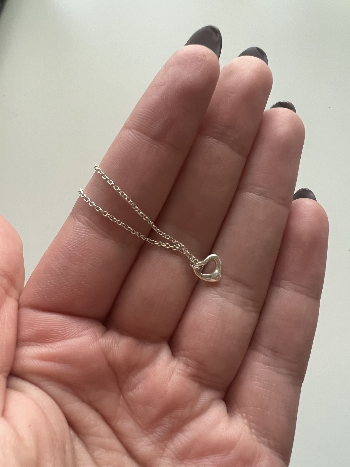 Tiffany & Co. Open Heart Pendant In Sterling Silver 7mm for Sale