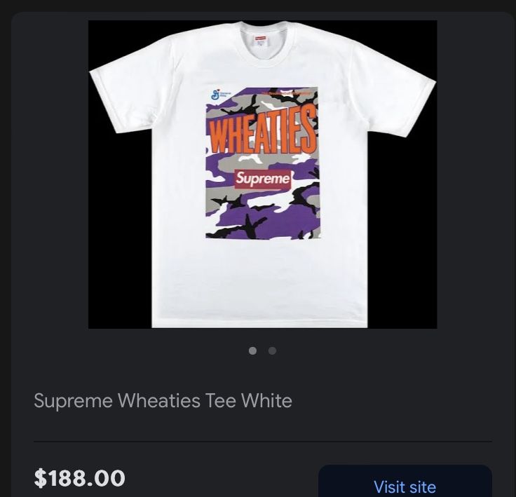 Used Supreme Wheaties T Shrit