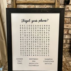 Crossword Puzzle Decor Picture (18 1/2” X 22 1/2”)