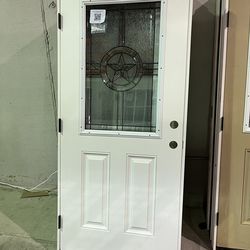 Fiberglass Exterior Door 80” TEXAS STAR design for just 419.99$ only /-