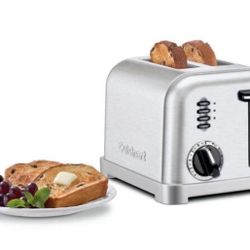 BRAND NEW IN BOX  CUISINART 2 SLICE CLASSIC METAL TOASTER With six shade settings, the Cuisinart® 2-Slice Metal Classic Toaster makes breakfa