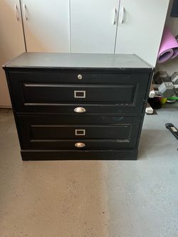Black 2-Drawer Lateral File Cabinet