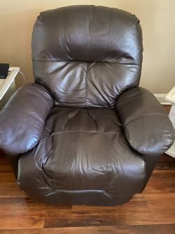 2 Brown Leather Rocker Recliners