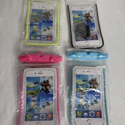  8 Pack Waterproof Phone Pouch, (Black, Pink, Blue, Green) Waterproof Cellphone Dry Bag for Vacation and Travel. Compatible with iPhones and andriod D