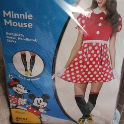 ADULT MINI MOUSE COSTUME BRAND NEW IN BAG BOUGHT FOR $50 From SPIRIT HALLOWEEN SELLING FOR 