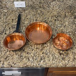 3 Antique Copper Kitchen Items