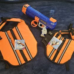 DOG LIFE JACKETS! + NERF TENNIS BALL LAUNCHER!