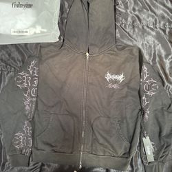 Civil Regime Rose flame double zip hoodie