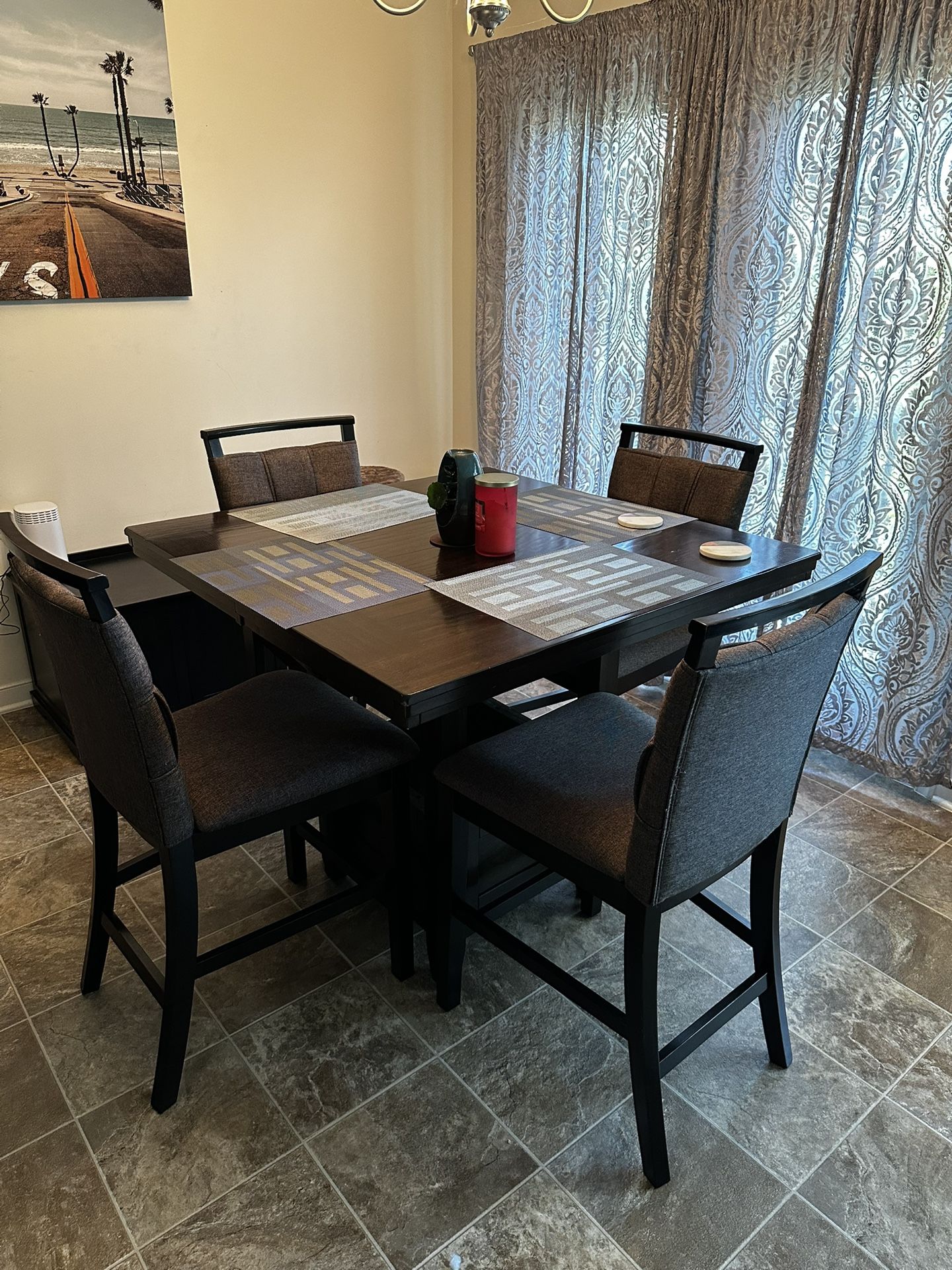 4 Person Table W/Chairs- Extension Included