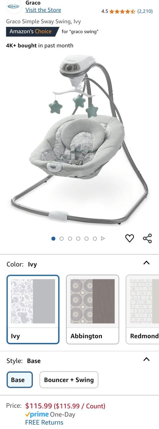 GRACO Simple Sway Swing in Ivy