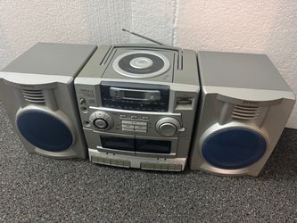 Aiwa CA-DW235 Portable Stereo Boombox – CD / Dual Cassette / AM-FM