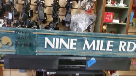 3 foot solid wood 9 Mile Road sign