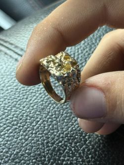 Gold Nugget Ring Solid 10k