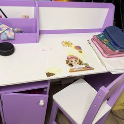Wooden kids desk and chair