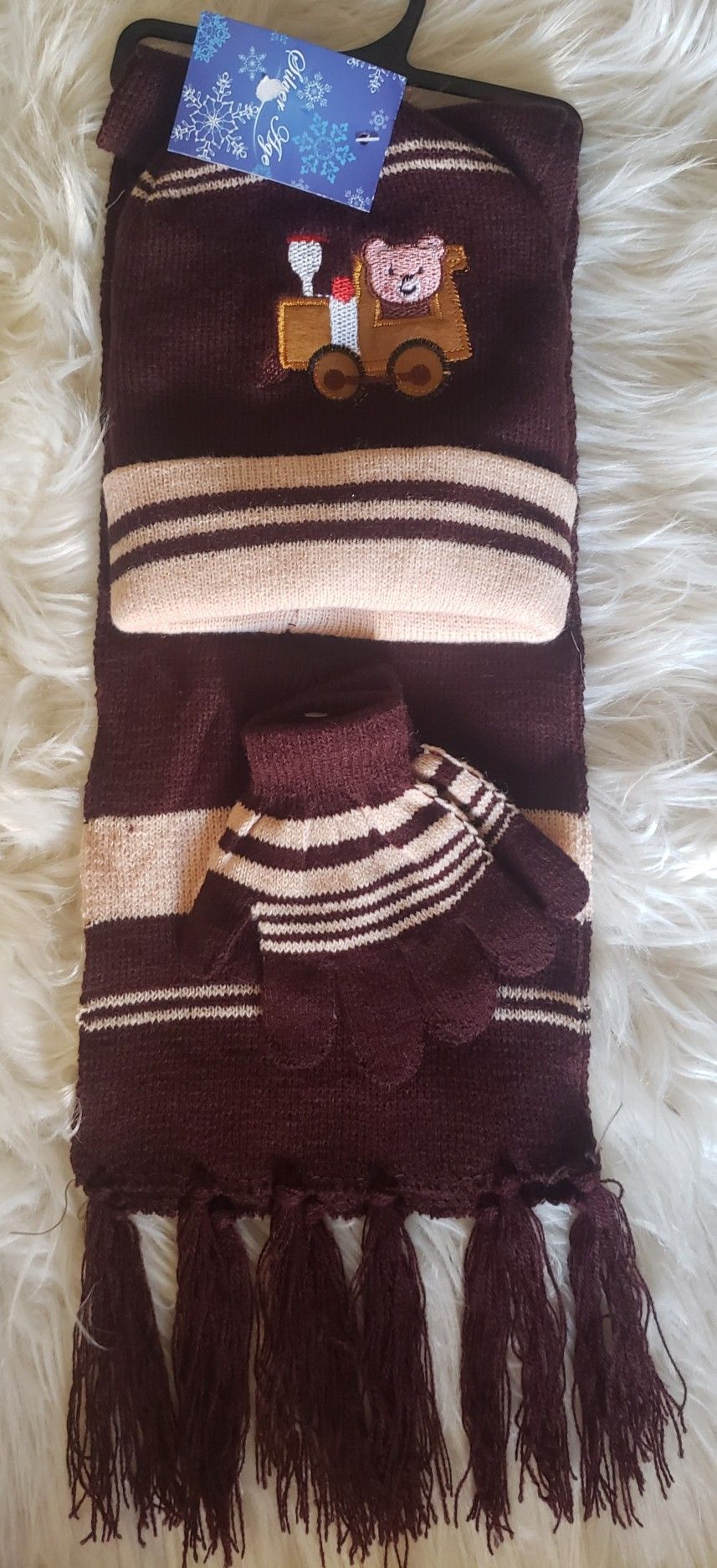 SCARF, MITTENS AND HAT FOR BOY 👦
