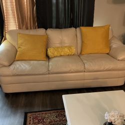 Italian Leather Sofa And Chair 
