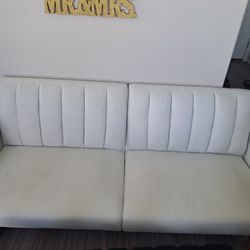 White Futon Couch – Folds Flat, Modern & Clean – $120 (Avondale)