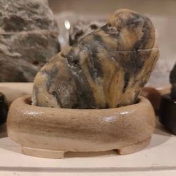 Viewing Stone Resembling Toad Suiseki with Daiza