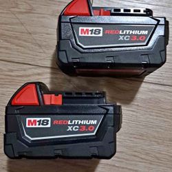 Milwaukee M18 red lithium XC 3.0 batteries $40 each FIRM
