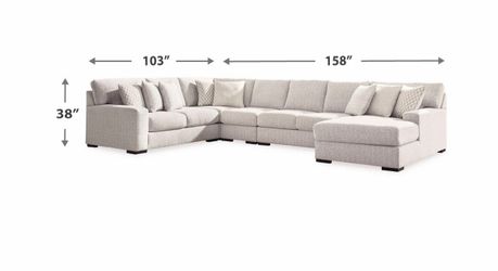 Almost New - Large Beige Sectional w/ Chaise