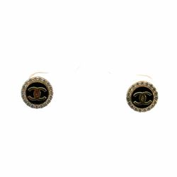 Woman’s Ladies 14k Yellow Gold CZ Cubic Zirconia CC Double C Stud Earrings GP3128638