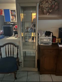 Glass tile Hutch glass cabinet