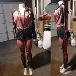 2 piece Leggings Suits, 2 Piece Leggings Shirt And Shorts.
