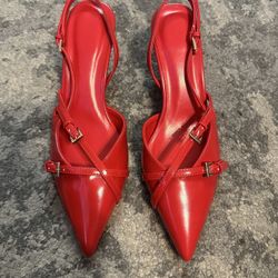 Red Kitten Heels