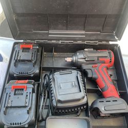 Impact Wrench 450 Ft-lbs, Charger And 2 Batteries