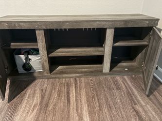 Rustic gray/brown entertainment center