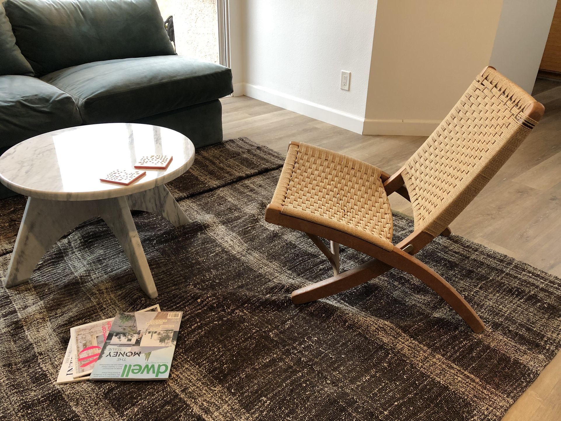 Vintage Hans Wegner Style Rope Chair