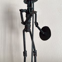 Vintage Brutalist Don Quixote Metal Sculpture - Mid Century Modern
