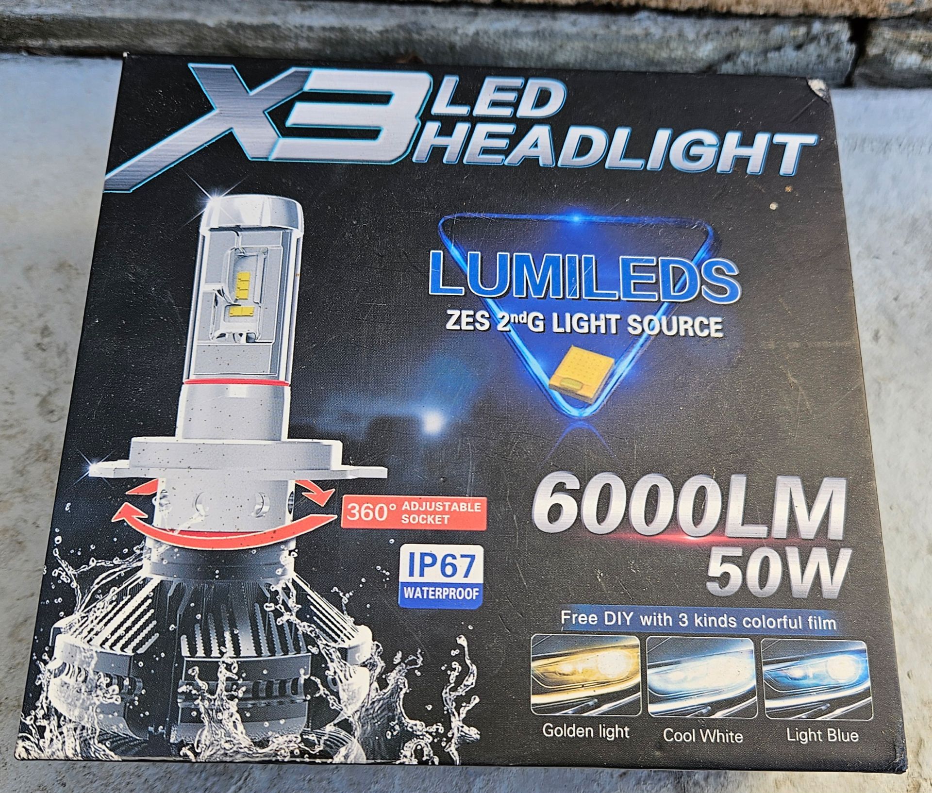 **NEW** Alla Lighting Fanless X3 H13 6000LM 50W LED Headlight Bulbs (X3-H13-HL)