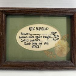 Art Print Comedy Answers Rate Schedule 8” x 6.5”