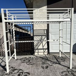Your Zone Brittain Twin Metal Loft Bed, Off White- ONLY $99.999 READ Description 