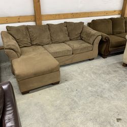 Brown L Shaped Sectional Couch “WE DELIVER”