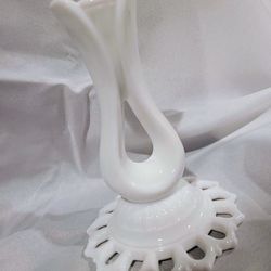 Fostoria Milk Glass Candlestick Holder